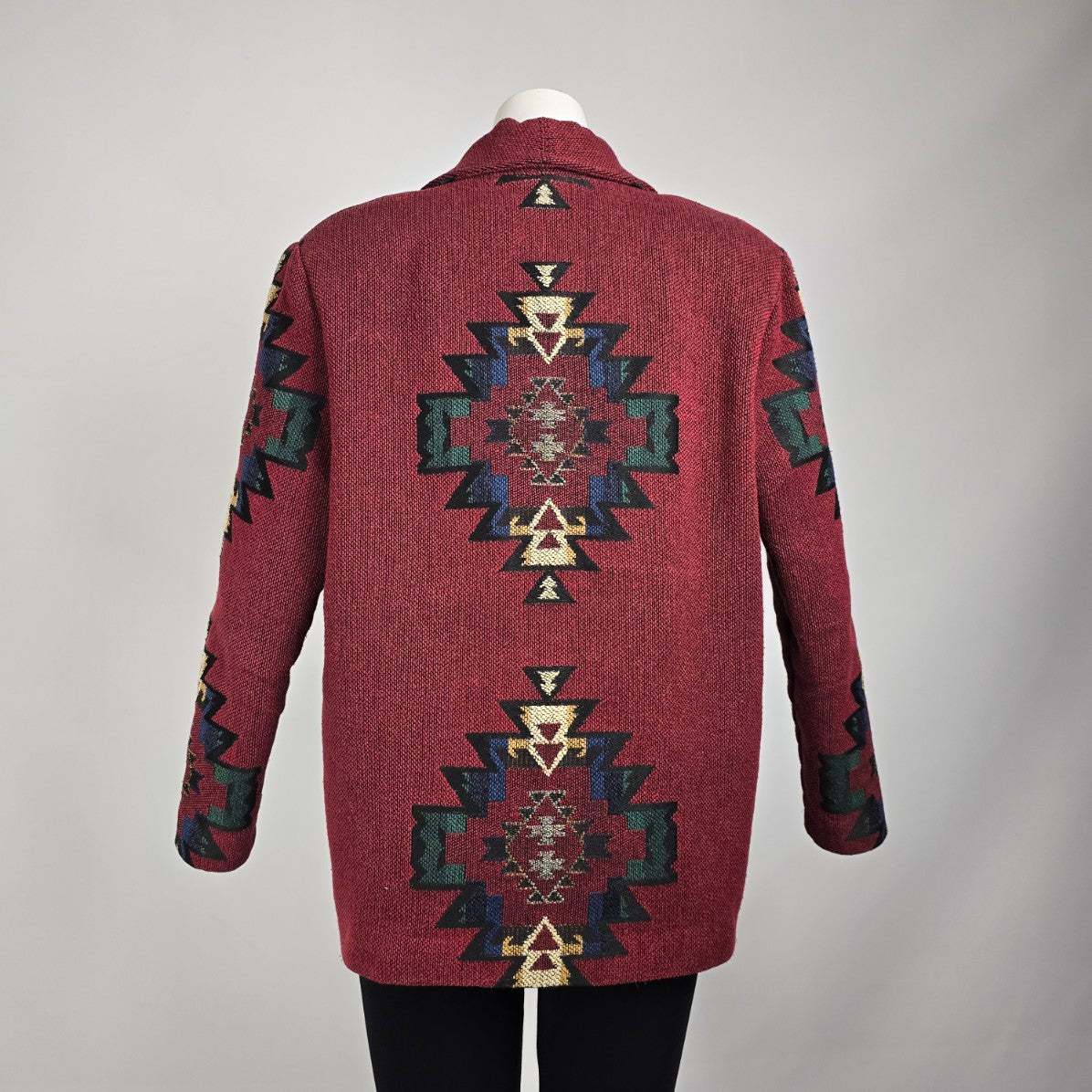 Vintage Carlain Coast Red Aztec Southwest Button Up Jacket Size M