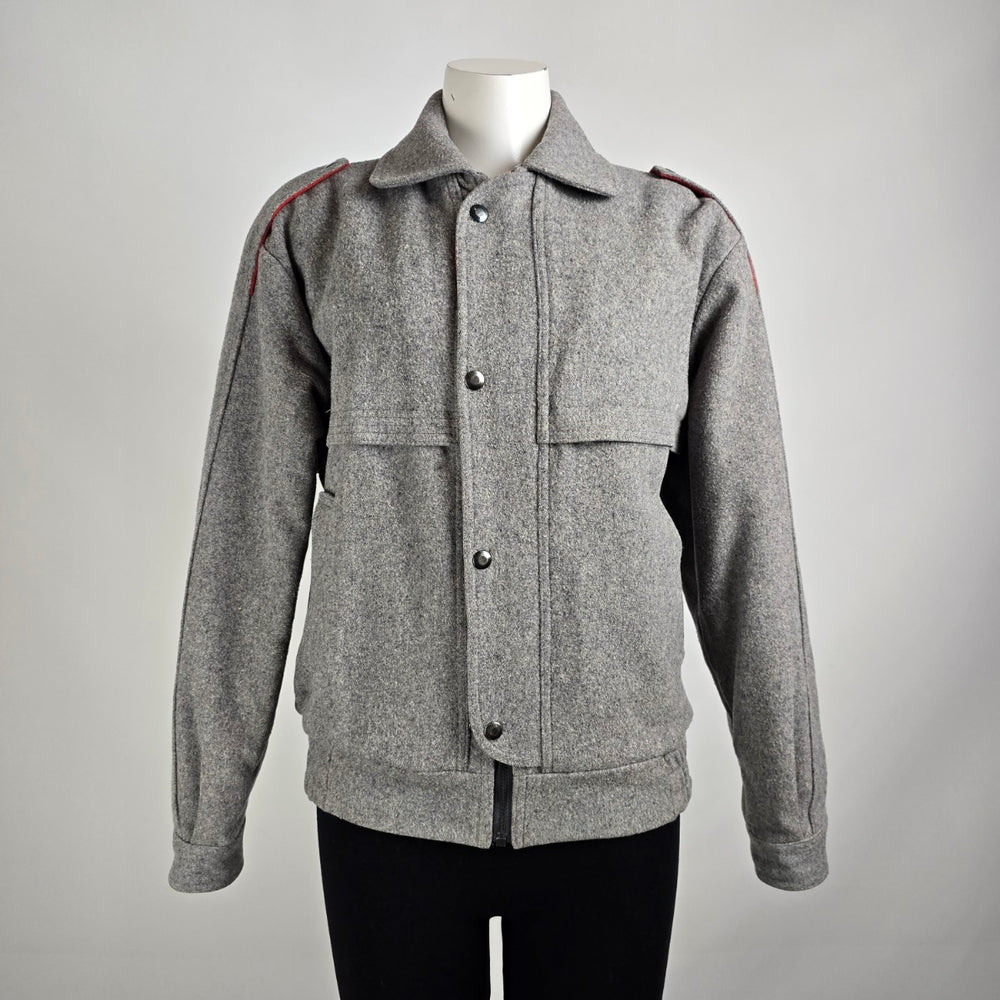 Vintage Utex Grey Wool Bomber Jacket Size M