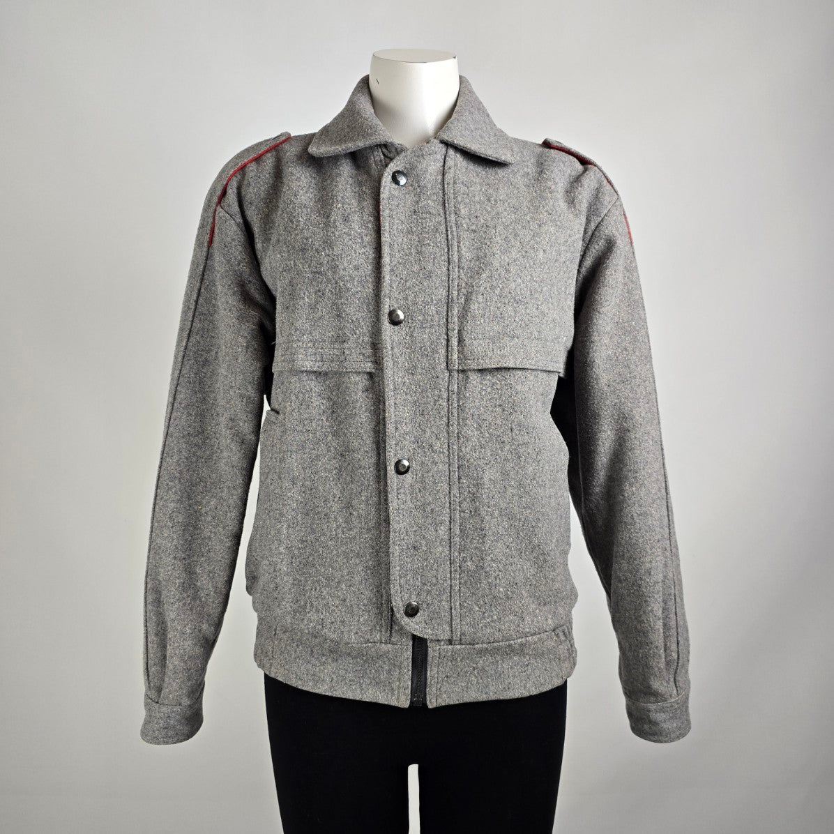 Vintage Utex Grey Wool Bomber Jacket Size M