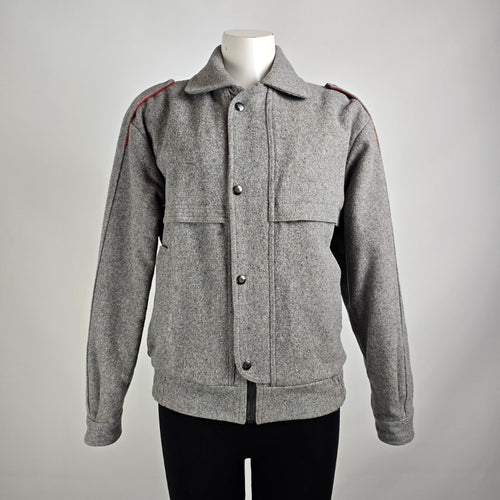 Vintage Utex Grey Wool Bomber Jacket Size M