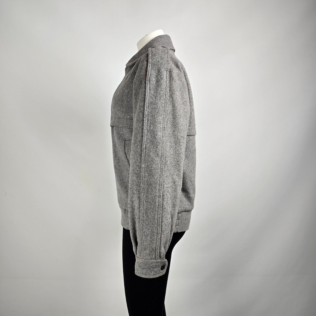 Vintage Utex Grey Wool Bomber Jacket Size M