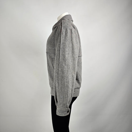 Vintage Utex Grey Wool Bomber Jacket Size M