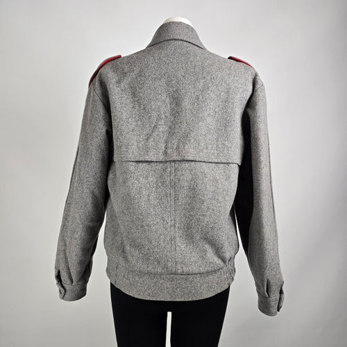 Vintage Utex Grey Wool Bomber Jacket Size M