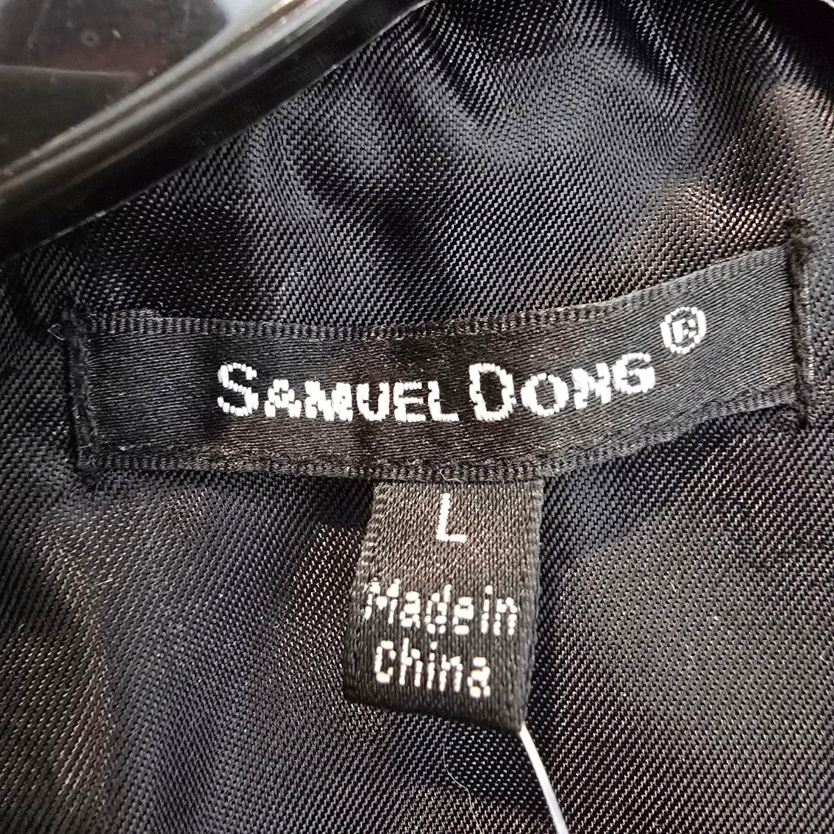 Samuel Dong Blue Abrstact Print Mohair Jacket Size L
