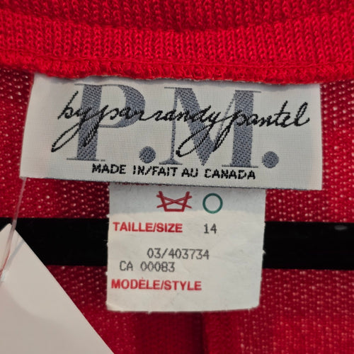 Vintage P.M.  Red Knit Vest Size 14