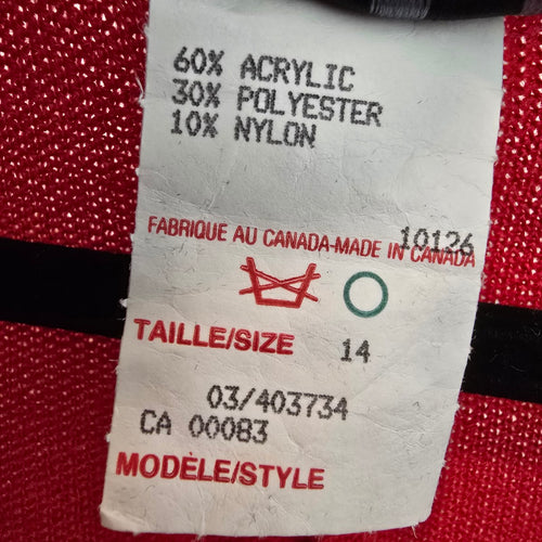 Vintage P.M.  Red Knit Vest Size 14