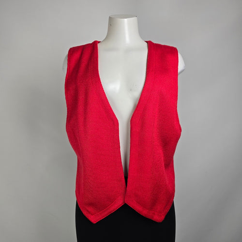 Vintage P.M.  Red Knit Vest Size 14