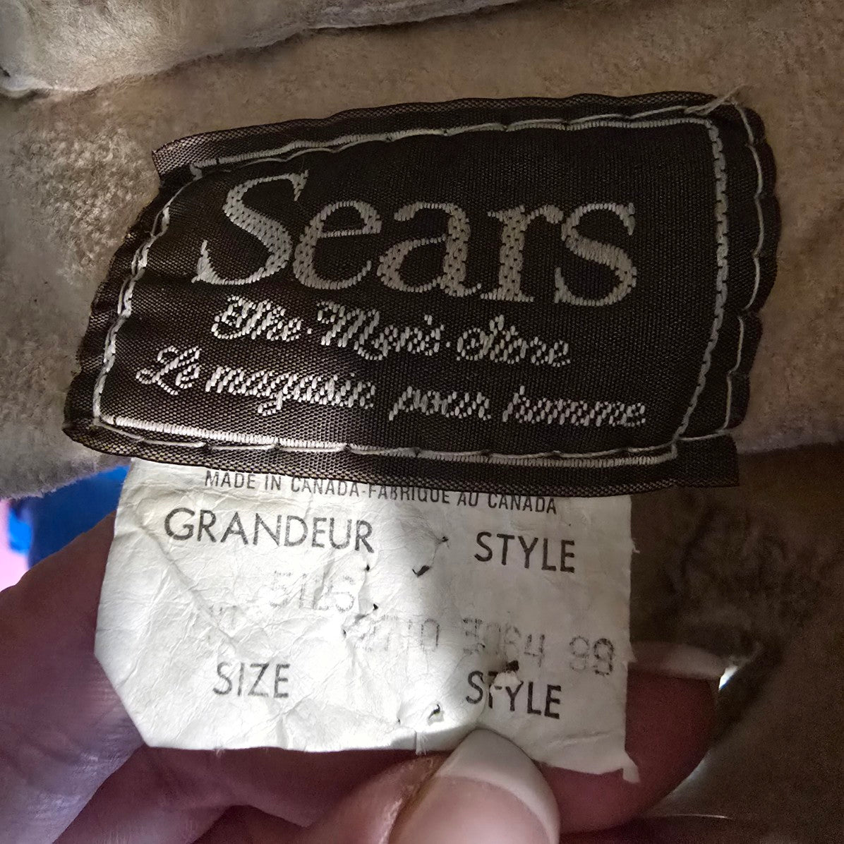 Vintage Sears Shearling Button Up Jacket Size L