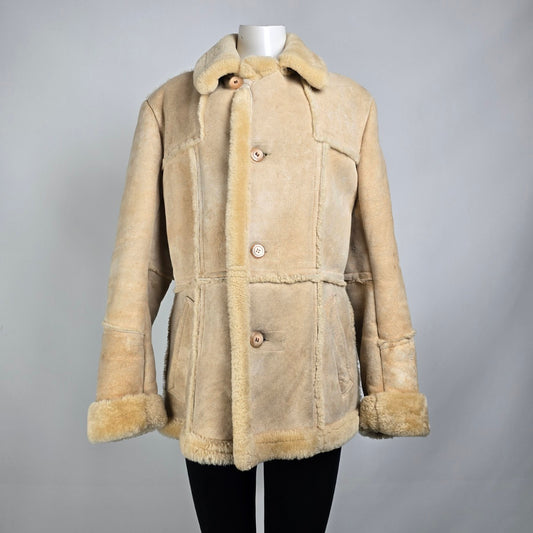 Vintage Sears Shearling Button Up Jacket Size L