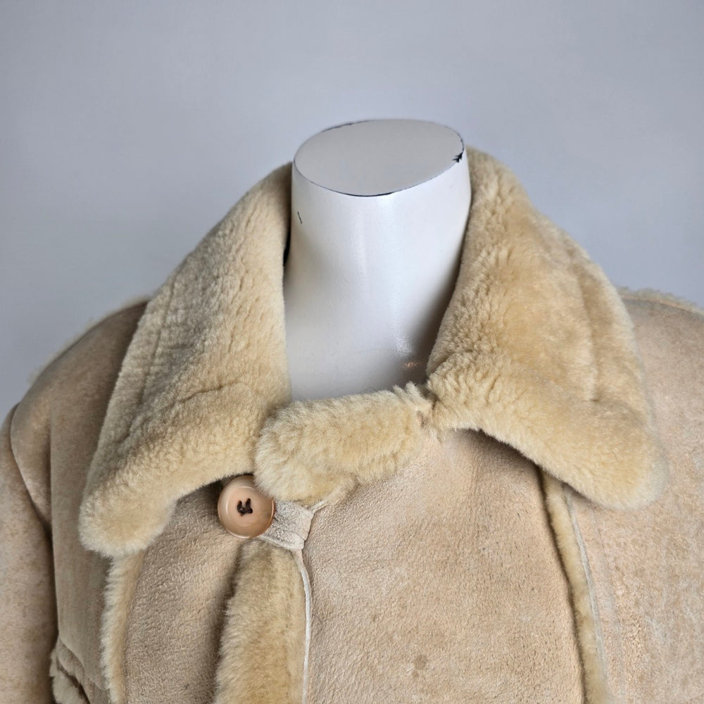 Vintage Sears Shearling Button Up Jacket Size L