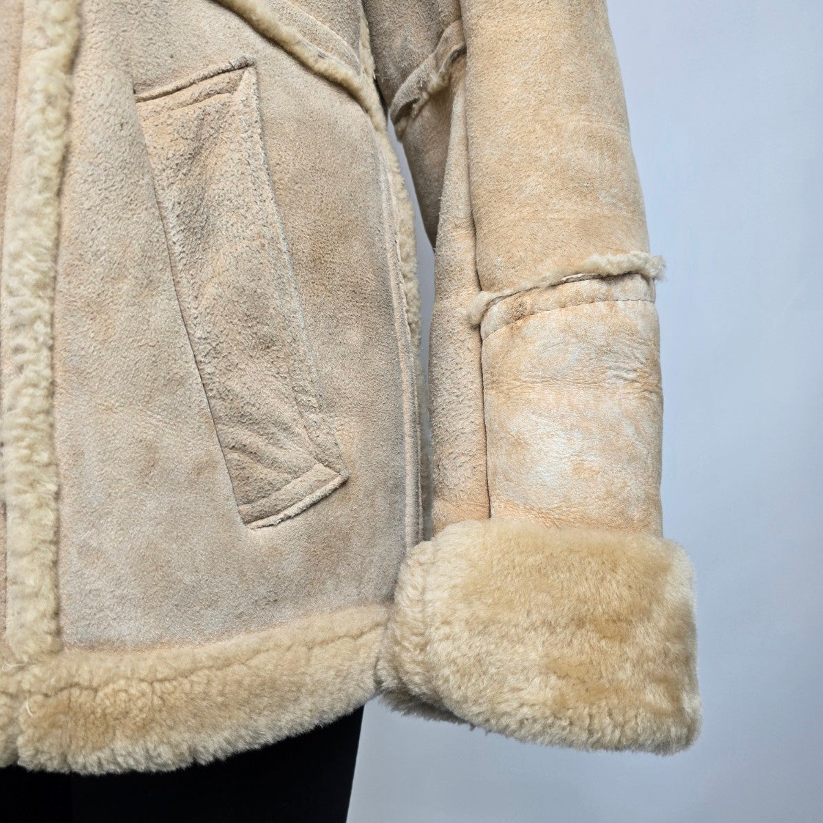 Vintage Sears Shearling Button Up Jacket Size L