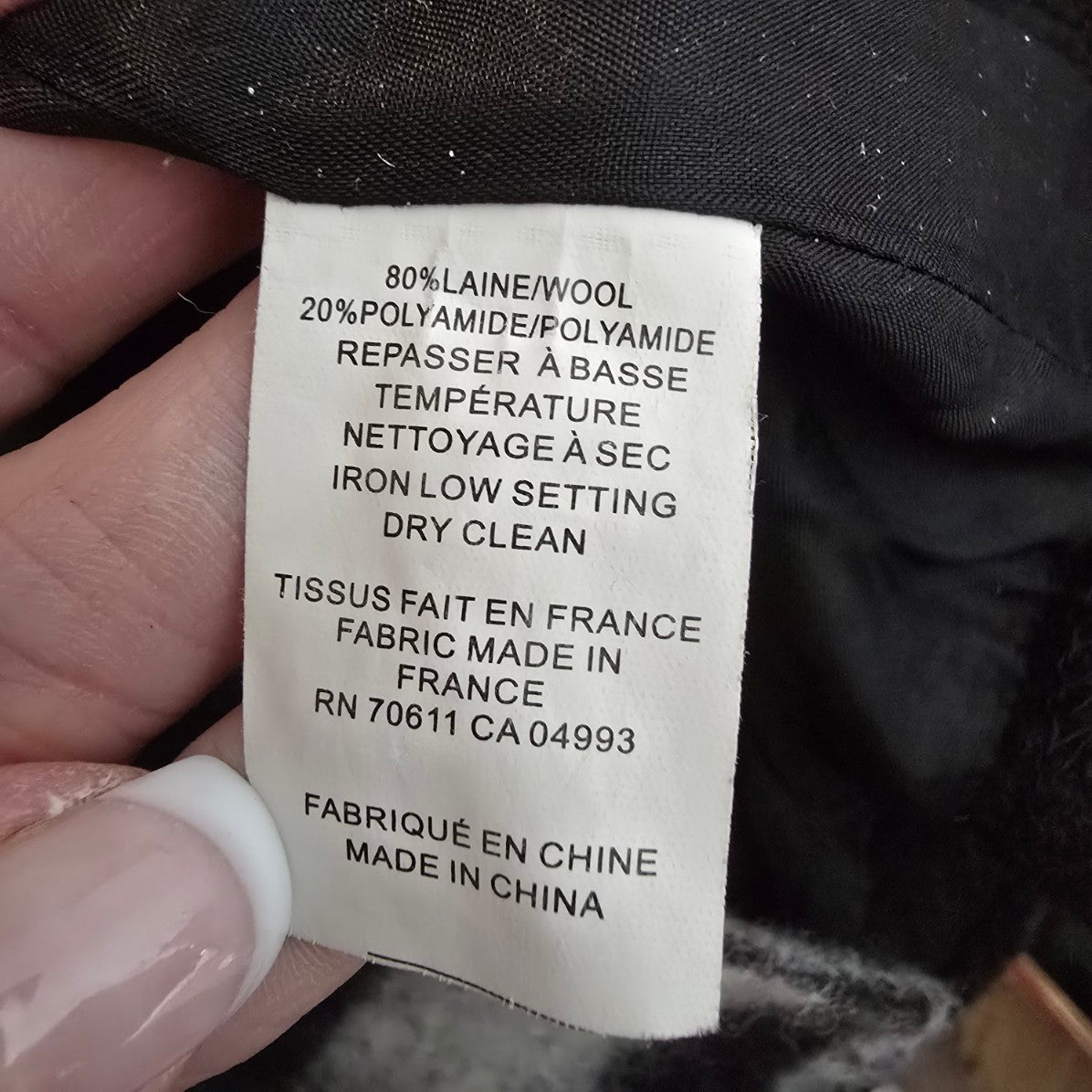 Vex Collection Black Wool Button Up Jacket Size 10