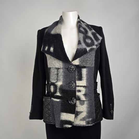 Vex Collection Black Wool Button Up Jacket Size 10