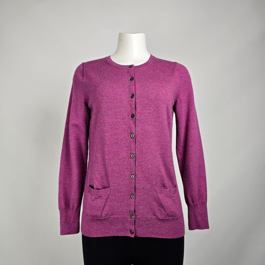 Banana Republic Purple Merino Wool Knit Button Up Cardigan Size L