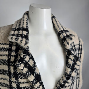 William Rast Cream Plaid Knit Vest Size XL