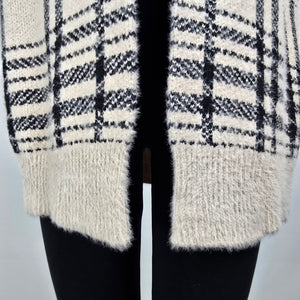 William Rast Cream Plaid Knit Vest Size XL