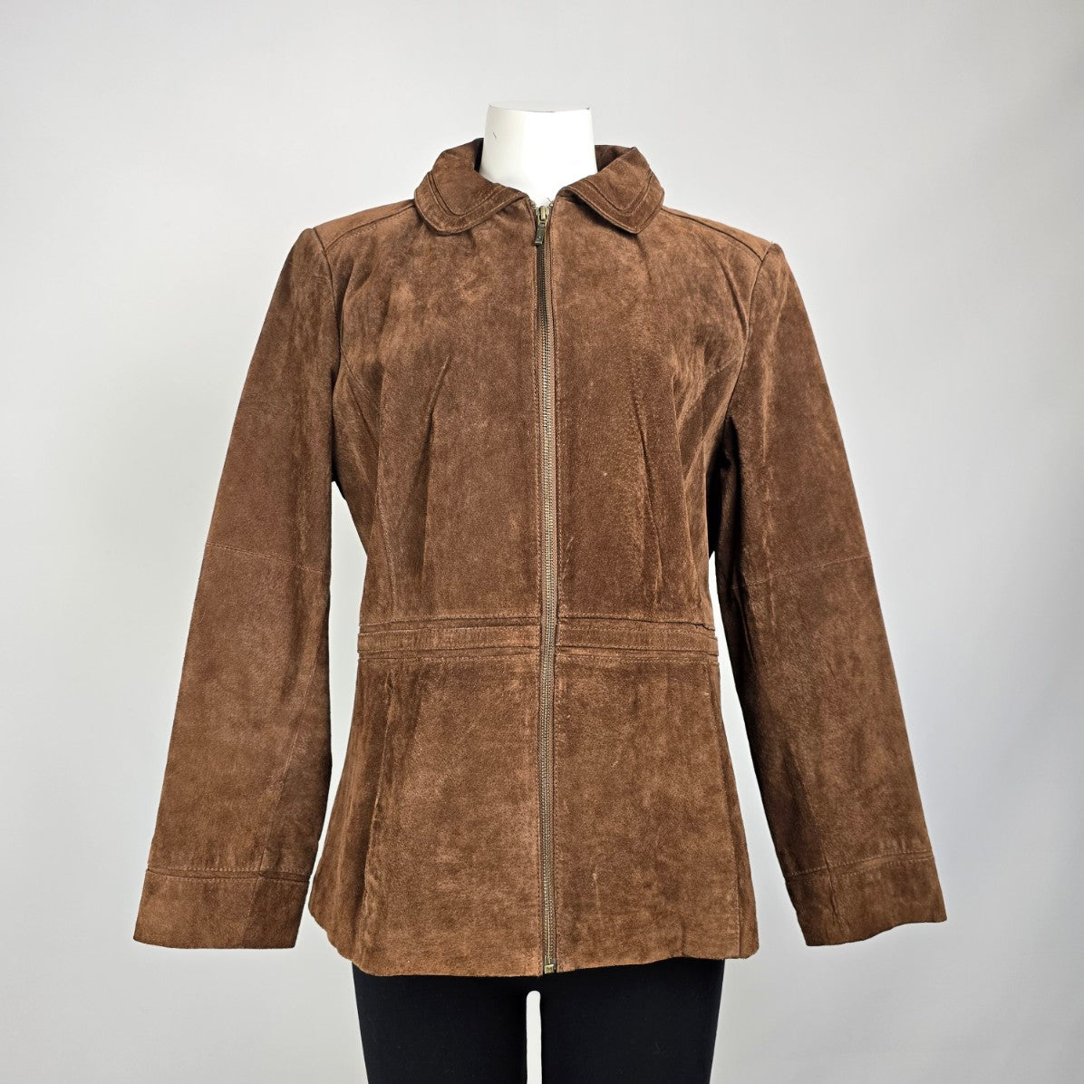 Vintage Novelti Brown Suede Zip Up Jacket Size XL