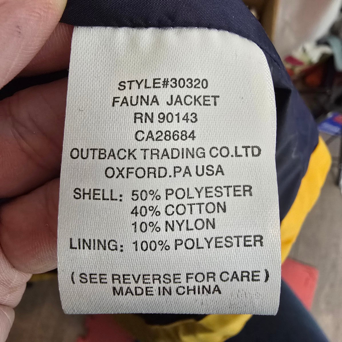 Outback Trading Yellow & Blue Fauna Jacket Size XL