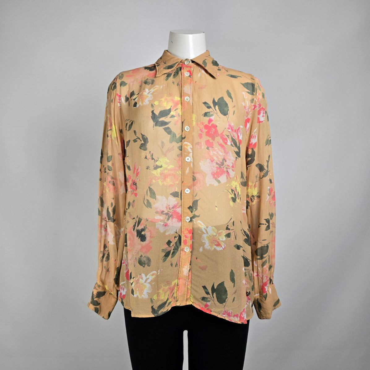 Mos Mosh - Taylor Flos Soft Pink Floral Button Up Blouse Size 12