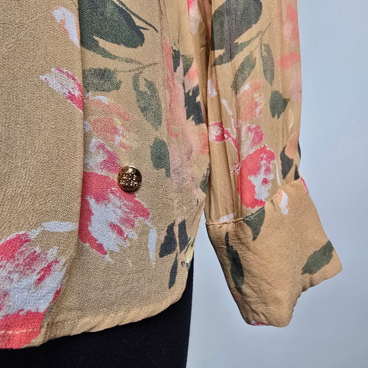 Mos Mosh - Taylor Flos Soft Pink Floral Button Up Blouse Size 12