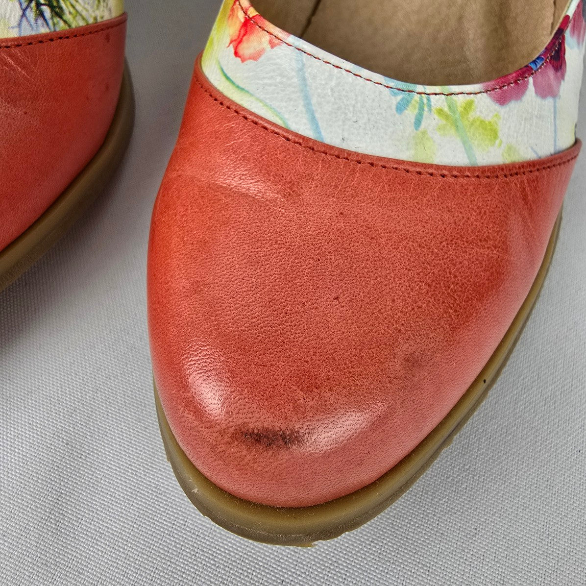 Finesse Coral Flower Mary Jane Heeled Shoes Size 7.5