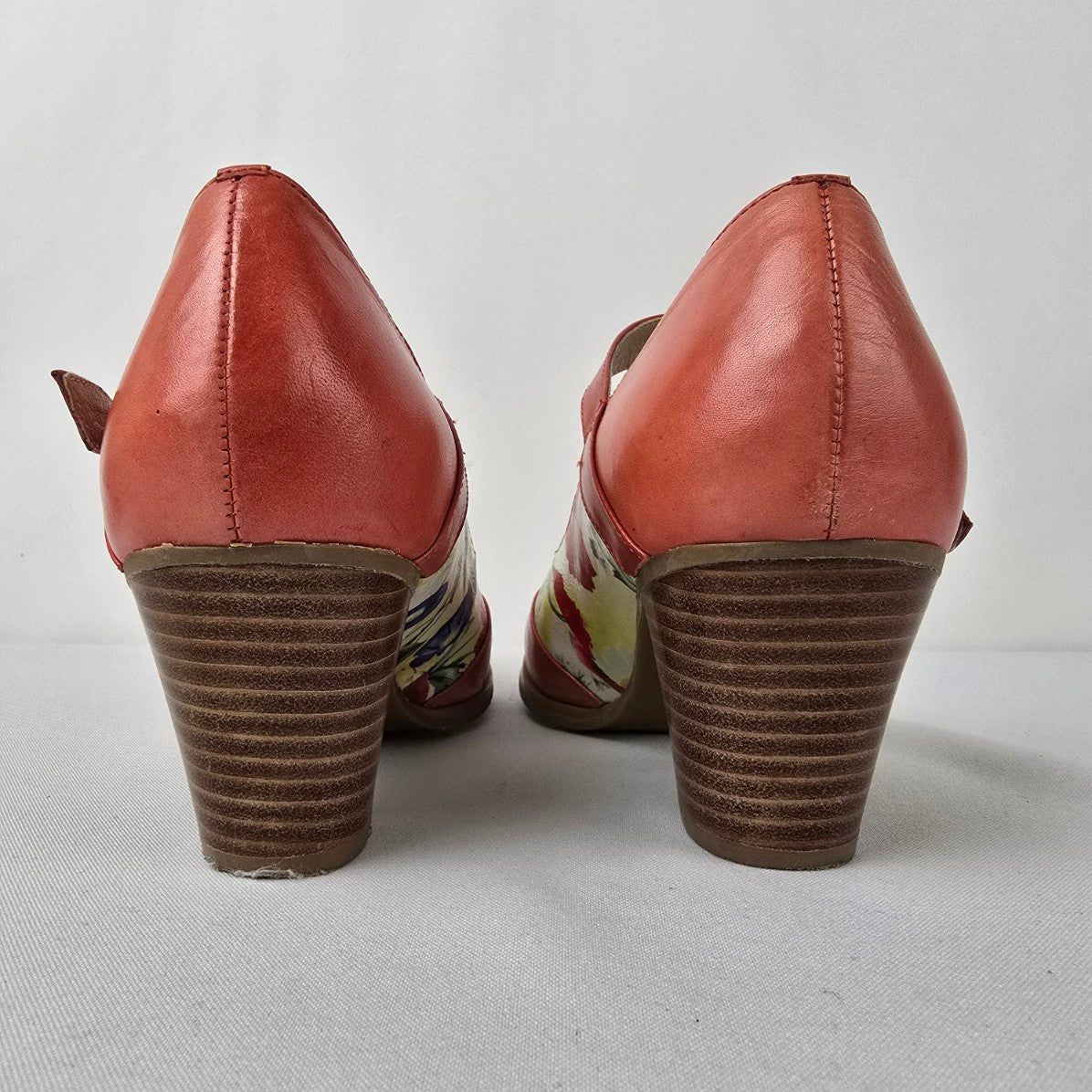 Finesse Coral Flower Mary Jane Heeled Shoes Size 7.5