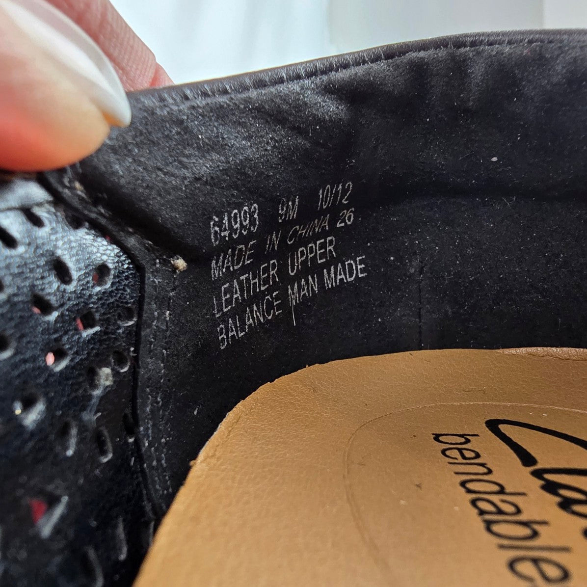 Clarks Bendables Black Leather Comfort Ballet Flats Size 9