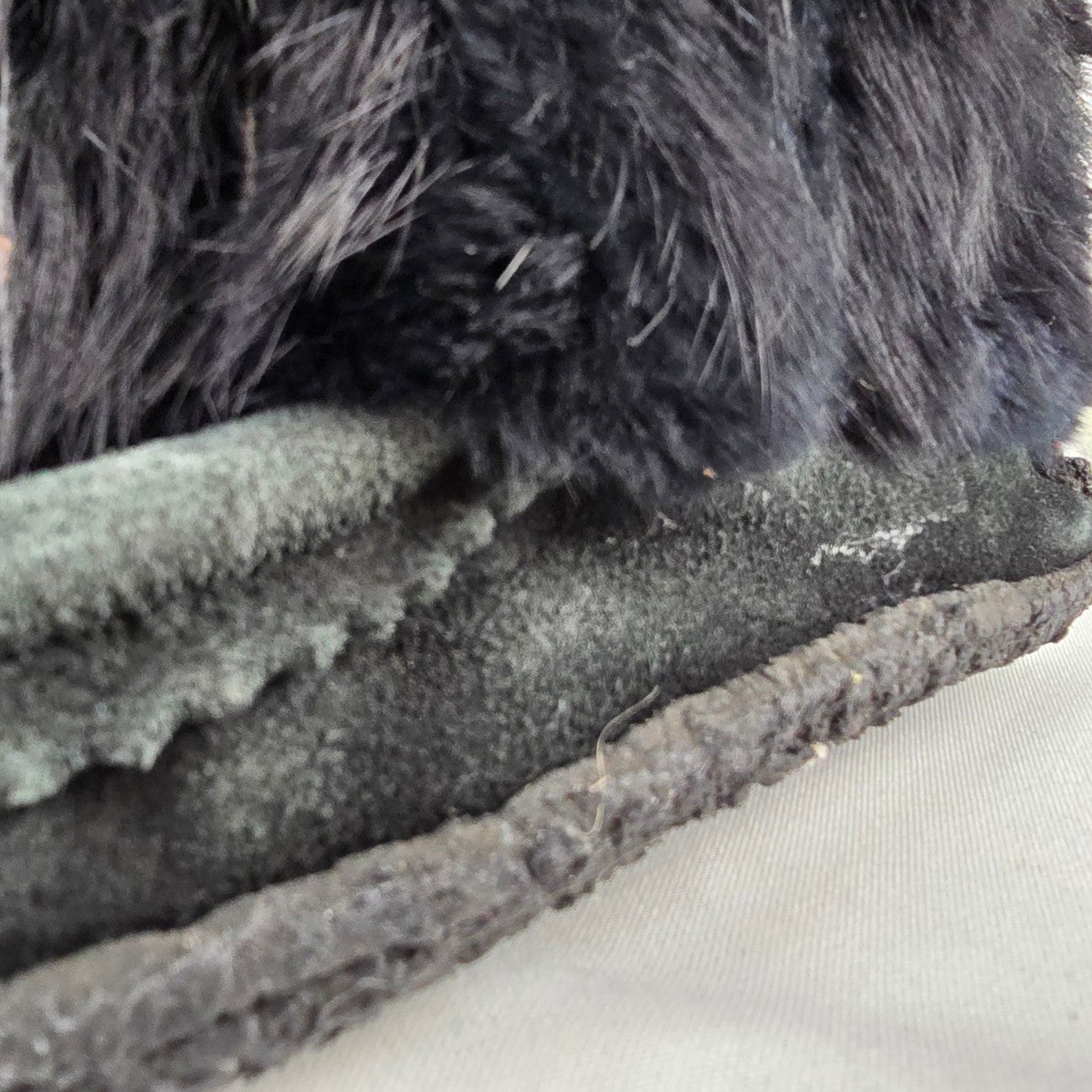 Laurentian Chief Black Suede and Rabbit Fur Mukluks Size 9