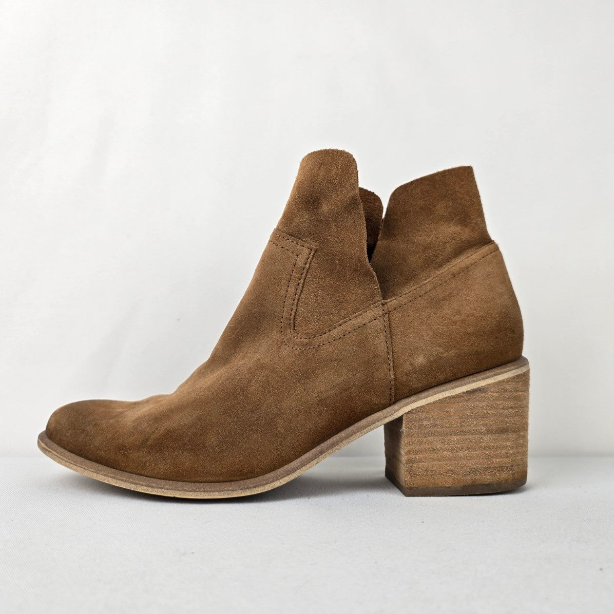 BP Suede Heeled Booties Cognac Brown Size 8