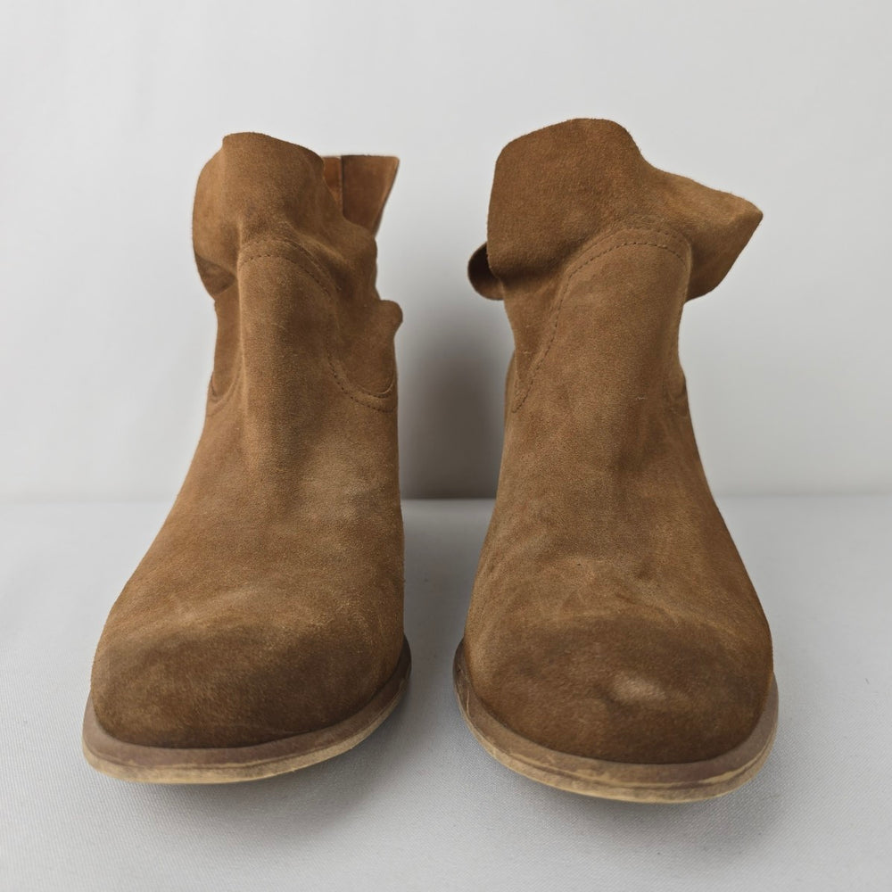BP Suede Heeled Booties Cognac Brown Size 8