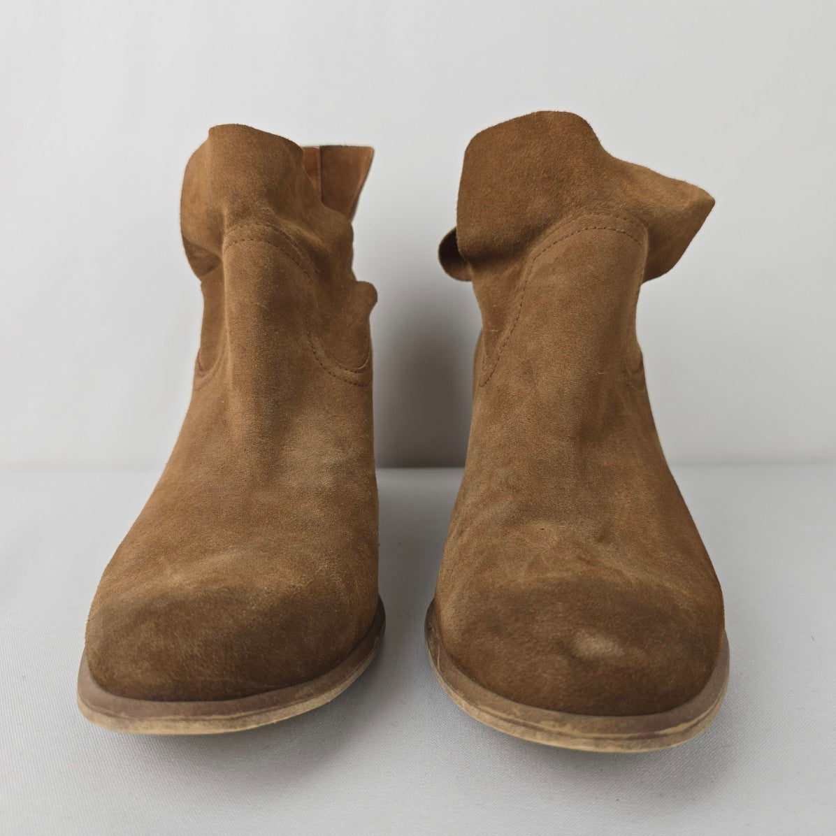 BP Suede Heeled Booties Cognac Brown Size 8