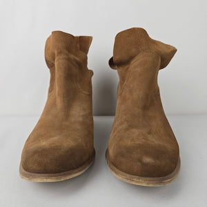 BP Suede Heeled Booties Cognac Brown Size 8