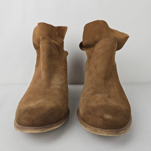 BP Suede Heeled Booties Cognac Brown Size 8