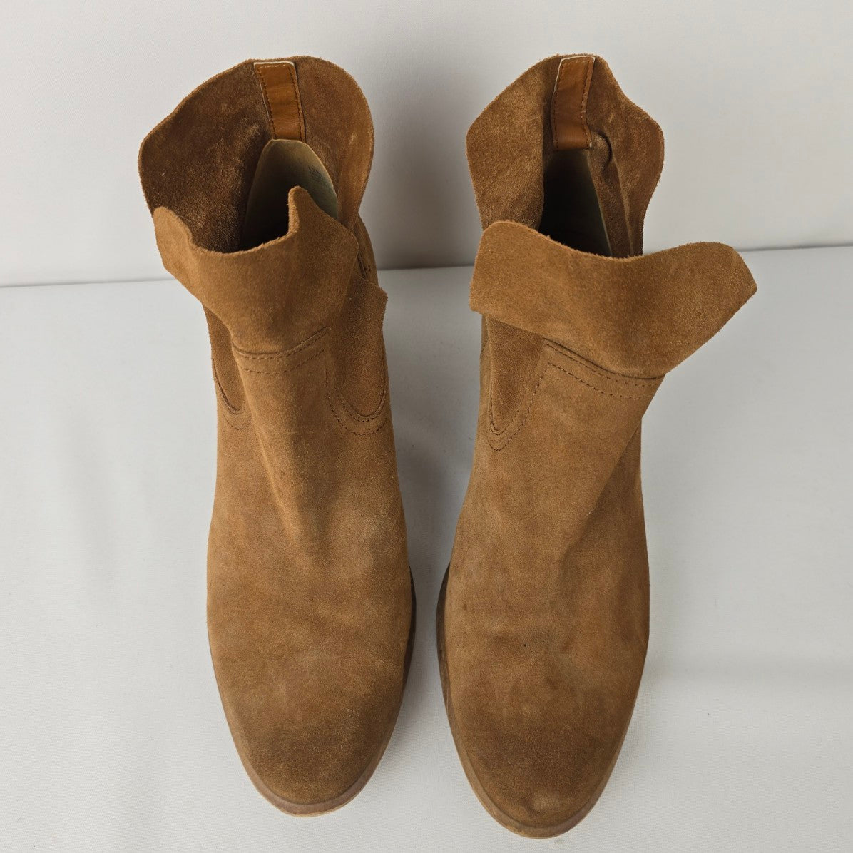 BP Suede Heeled Booties Cognac Brown Size 8