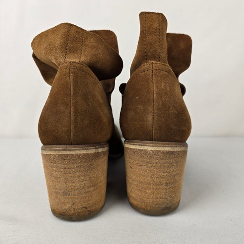 BP Suede Heeled Booties Cognac Brown Size 8