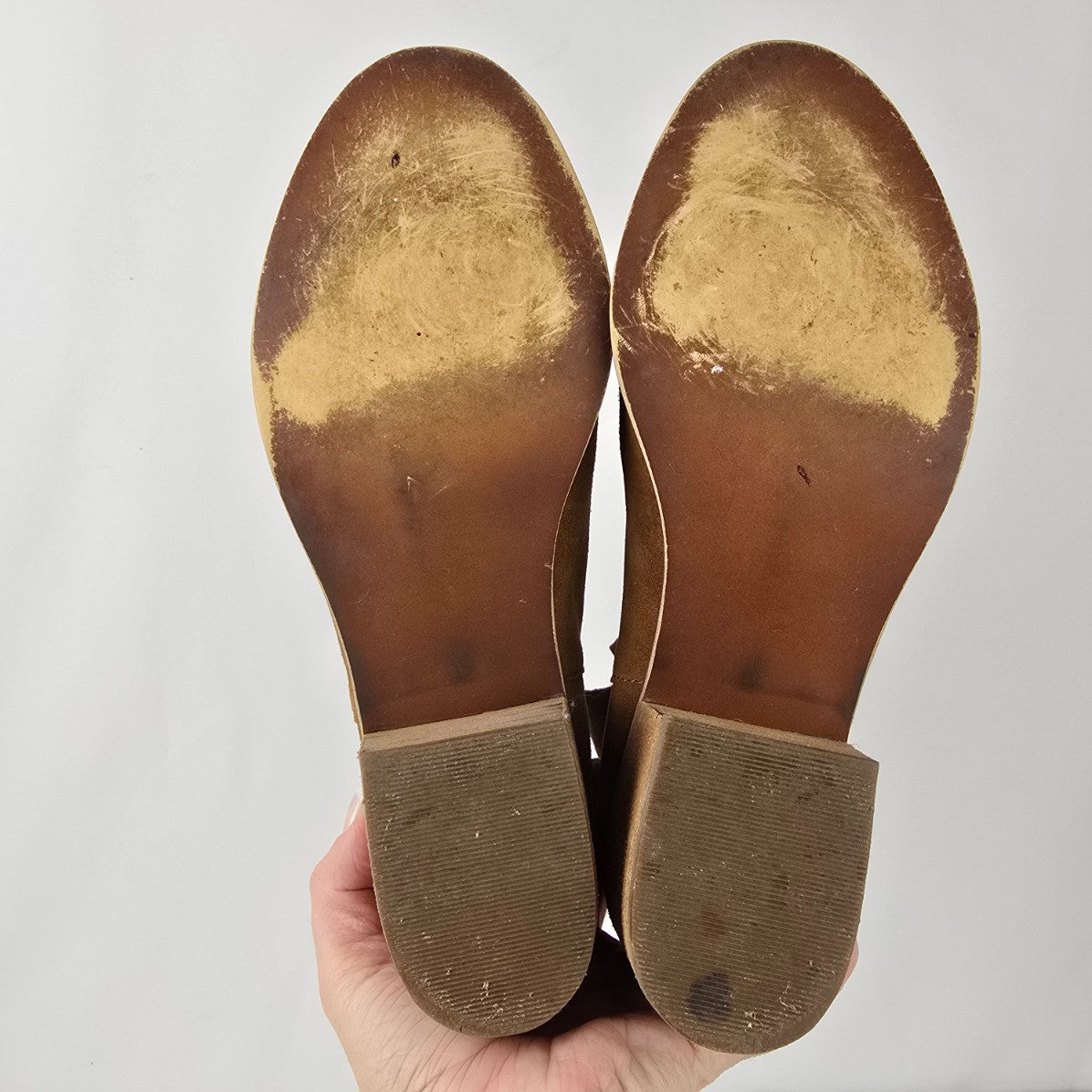 BP Suede Heeled Booties Cognac Brown Size 8