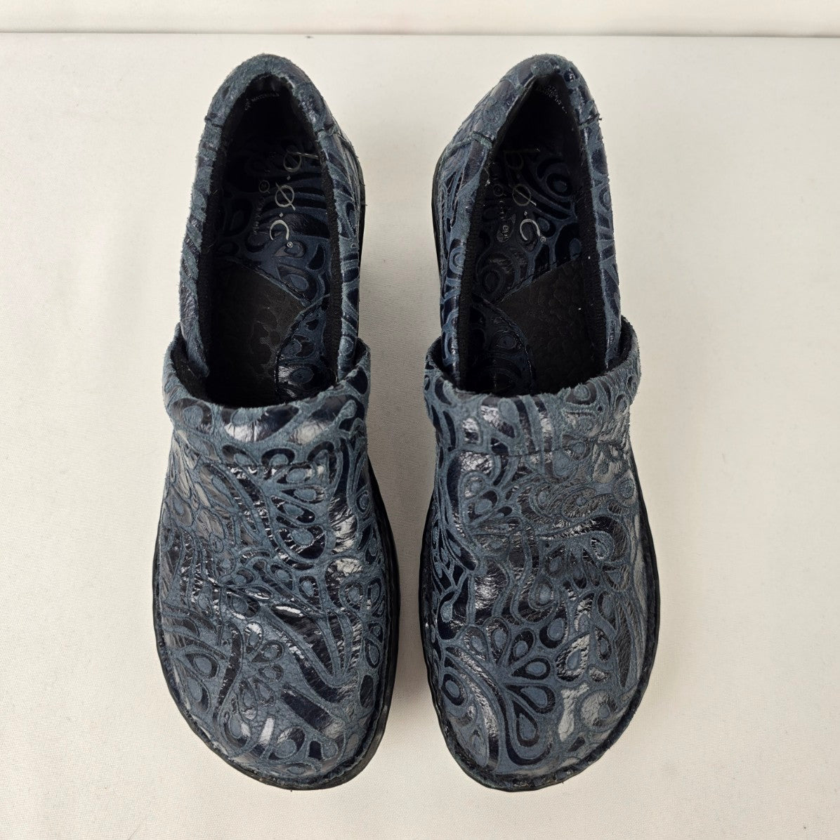 BOC Born Concept Grey Floral Peggy Clog Shoes Size 7.5