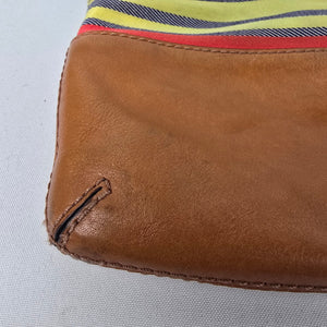 Kate Spade Colorful Stripped Brown Leather Crossbody Purse