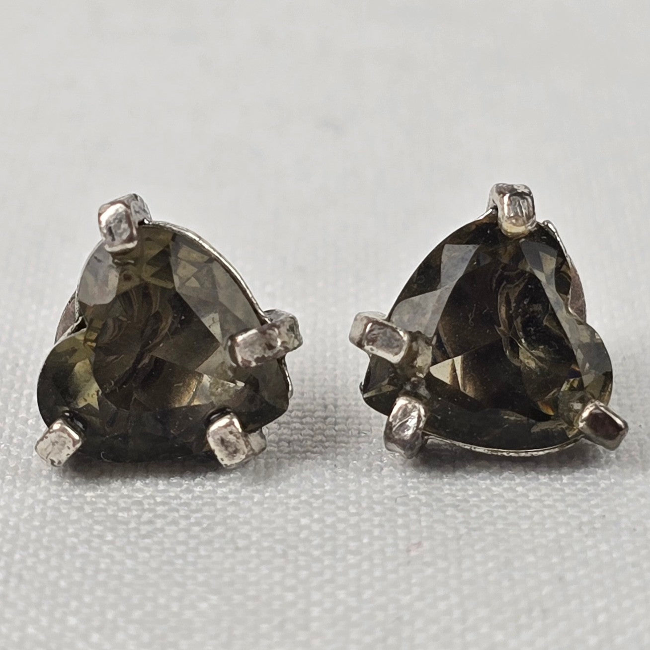 Dyrberg Kern Black Stone Silver Heart Stud Earrings