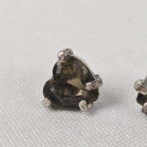 Dyrberg Kern Black Stone Silver Heart Stud Earrings