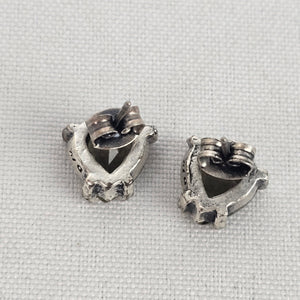 Dyrberg Kern Black Stone Silver Heart Stud Earrings