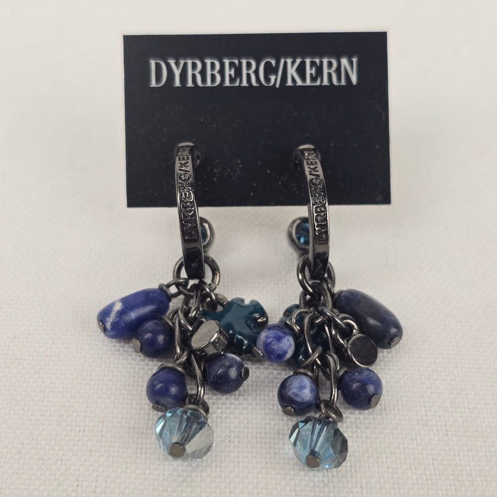 Dyrberg Kern Blue Natural Stone Dangle Hoop Earrings