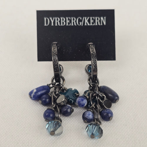 Dyrberg Kern Blue Natural Stone Dangle Hoop Earrings