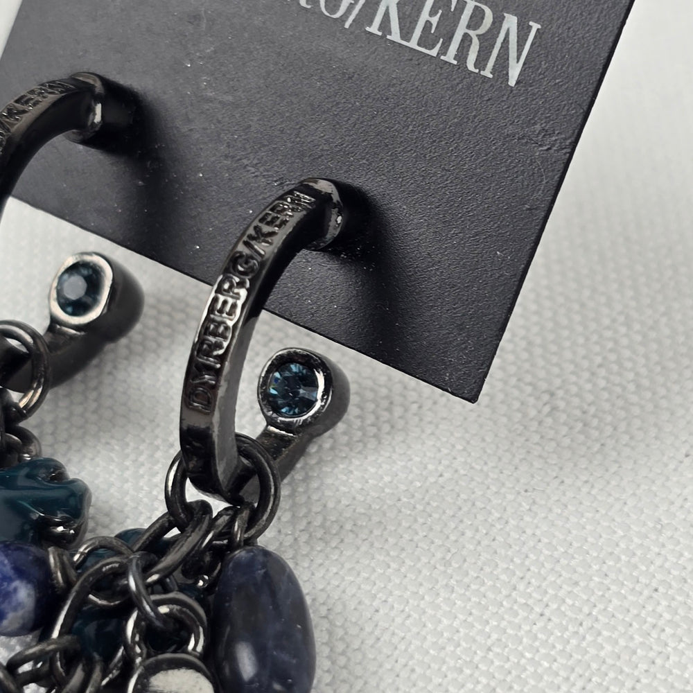 Dyrberg Kern Blue Natural Stone Dangle Hoop Earrings