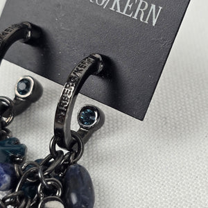 Dyrberg Kern Blue Natural Stone Dangle Hoop Earrings