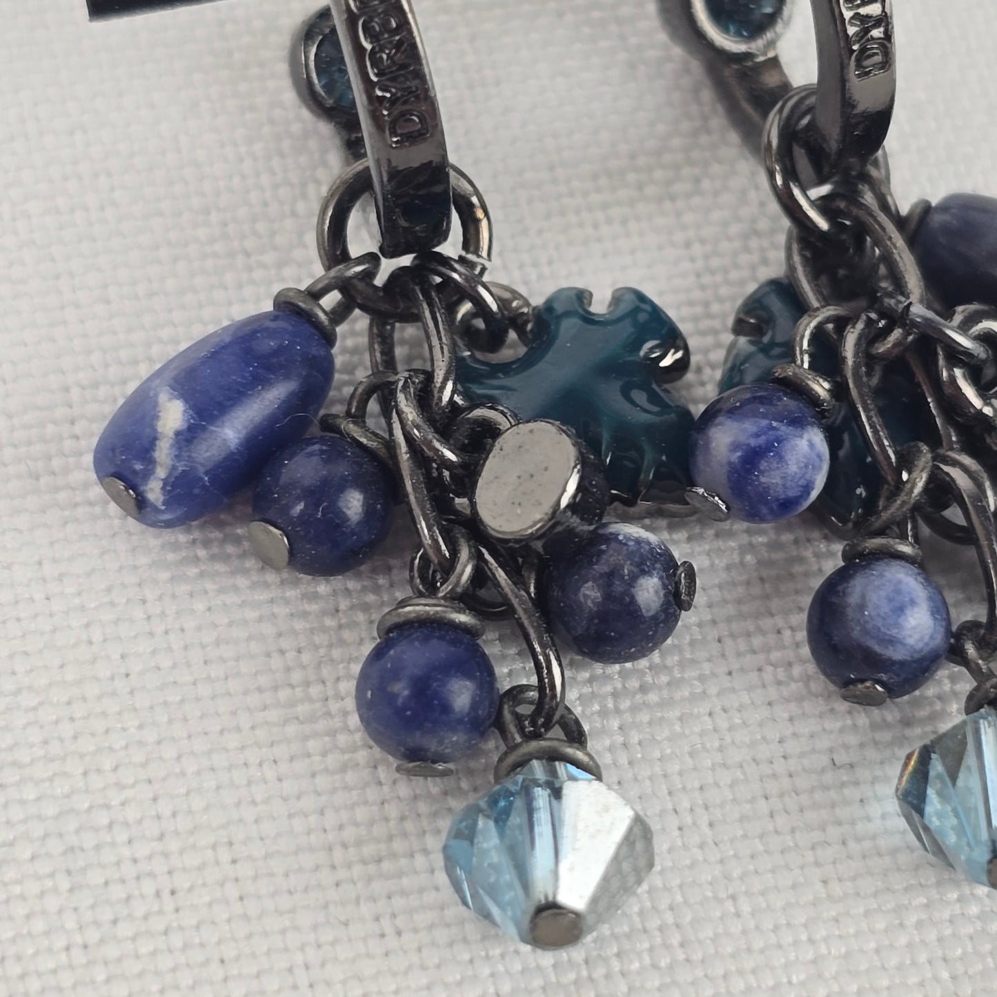 Dyrberg Kern Blue Natural Stone Dangle Hoop Earrings