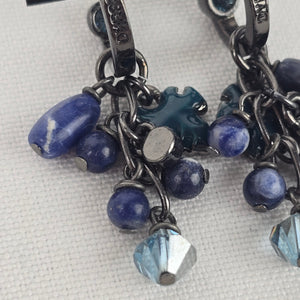 Dyrberg Kern Blue Natural Stone Dangle Hoop Earrings