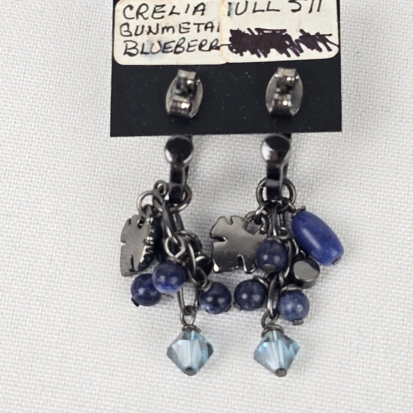 Dyrberg Kern Blue Natural Stone Dangle Hoop Earrings