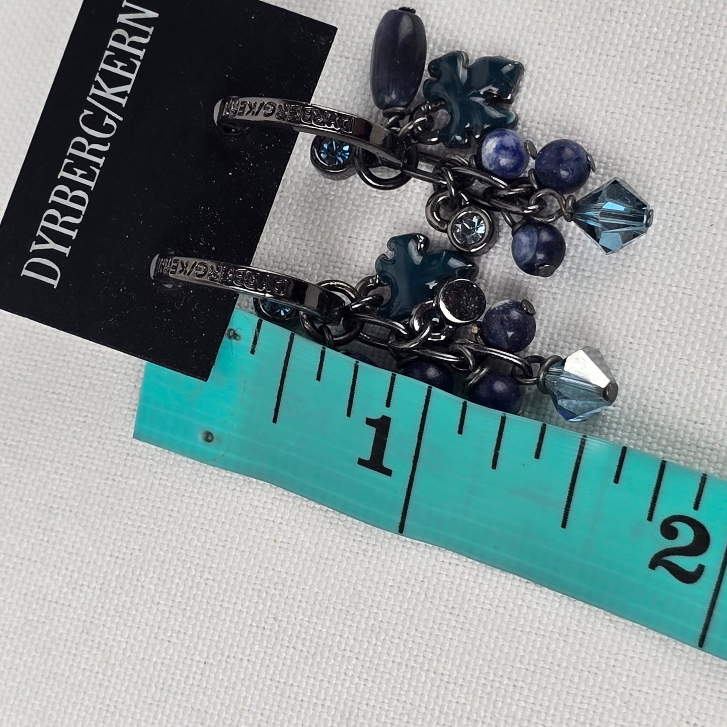 Dyrberg Kern Blue Natural Stone Dangle Hoop Earrings