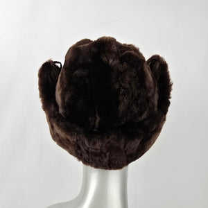 Vintage Brown Faux Sheepskin Fur Hat